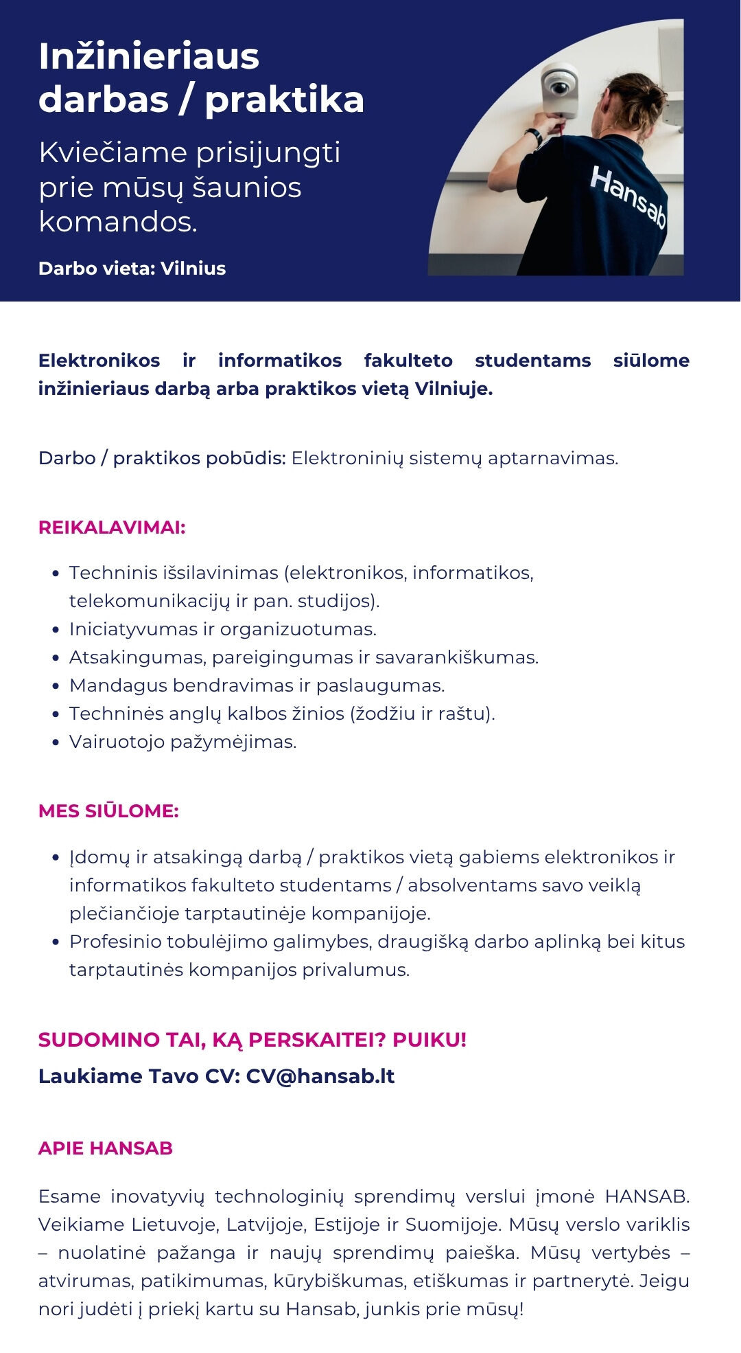 Inžinieriaus darbas / praktika