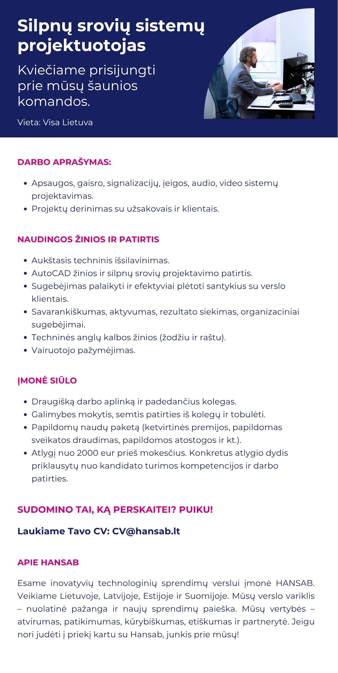 Silpnų srovių sistemų projektuotojas